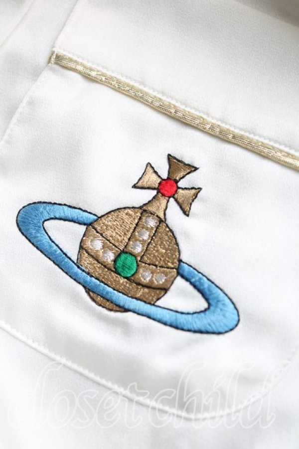 画像6: 【Vintage放出】ヴィヴィアンウエストウッド 中古 / カラーオーブ刺繍パジャマシャツ  白  H-25-07-05-037-bl-OD-ZH (6)