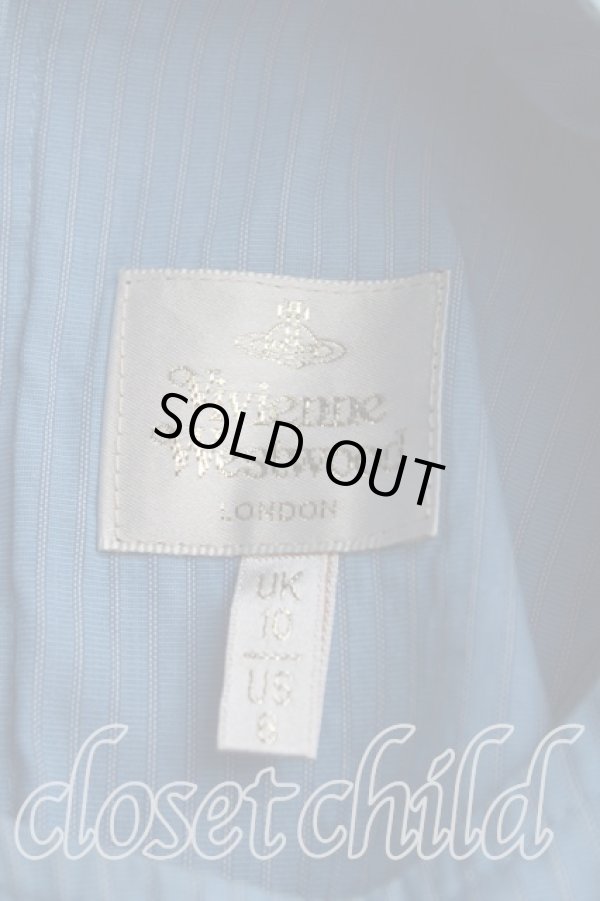 画像3: 【Vintage放出】ヴィヴィアンウエストウッド 中古 / ストライプノースリーブシャツ UK10 青  H-25-07-05-040-bl-IN-ZH (3)