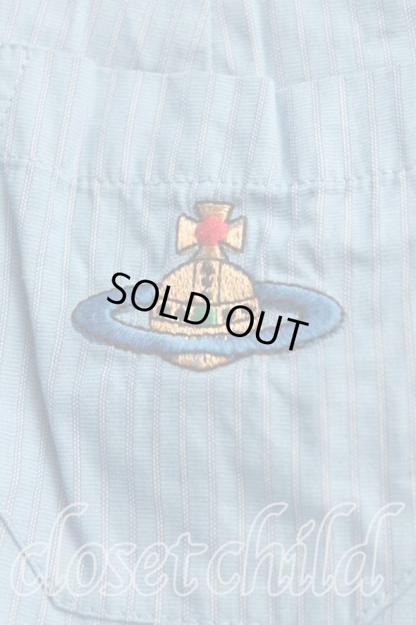 画像6: 【Vintage放出】ヴィヴィアンウエストウッド 中古 / ストライプノースリーブシャツ UK10 青  H-25-07-05-040-bl-IN-ZH (6)