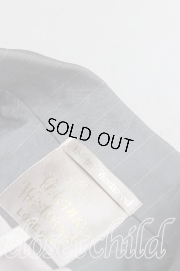 画像8: 【Vintage放出】ヴィヴィアンウエストウッド 中古 / ストライプBIGボタンセットアップ UK10 灰  H-25-07-05-044-su-OD-ZH (8)