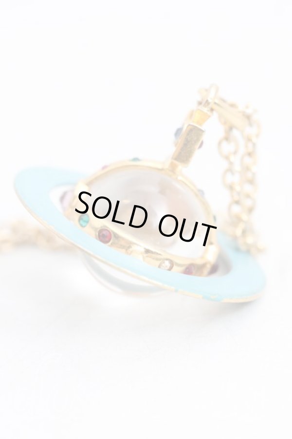 画像2: 【Vintage放出】ヴィヴィアンウエストウッド 中古 / ブルーサテライトスモールオーブネックレス  ゴールド  H-25-07-05-014-nl-OD-ZH (2)