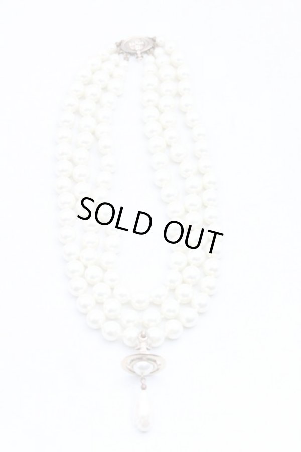 画像2: 【Vintage放出】ヴィヴィアンウエストウッド 中古 / 3連パールドロップチョーカー  ゴールド  H-25-07-05-017-nl-OD-ZH (2)