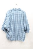 画像2: ANGLOMANIA 中古 / ギンガムチェック半袖BIGシャツ 38(M相当) 青  H-25-07-13-031-bl-IN-ZH (2)