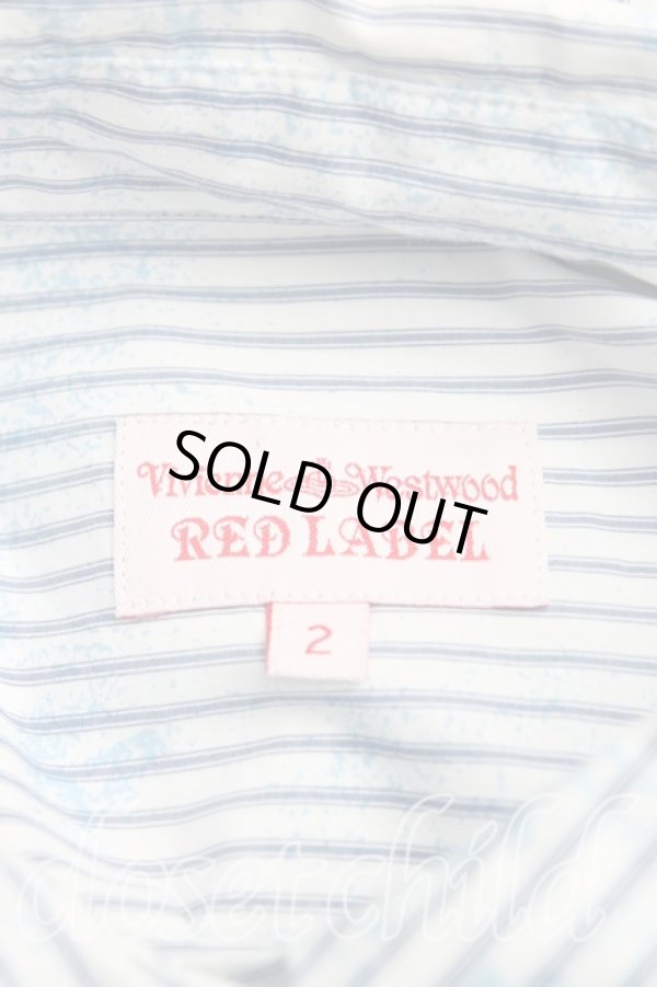 画像3: ヴィヴィアンウエストウッド 中古 / 単色オーブ刺繍ストライプ半袖シャツワンピース 2(9号) 水色  H-25-07-13-004-op-IN-ZH (3)