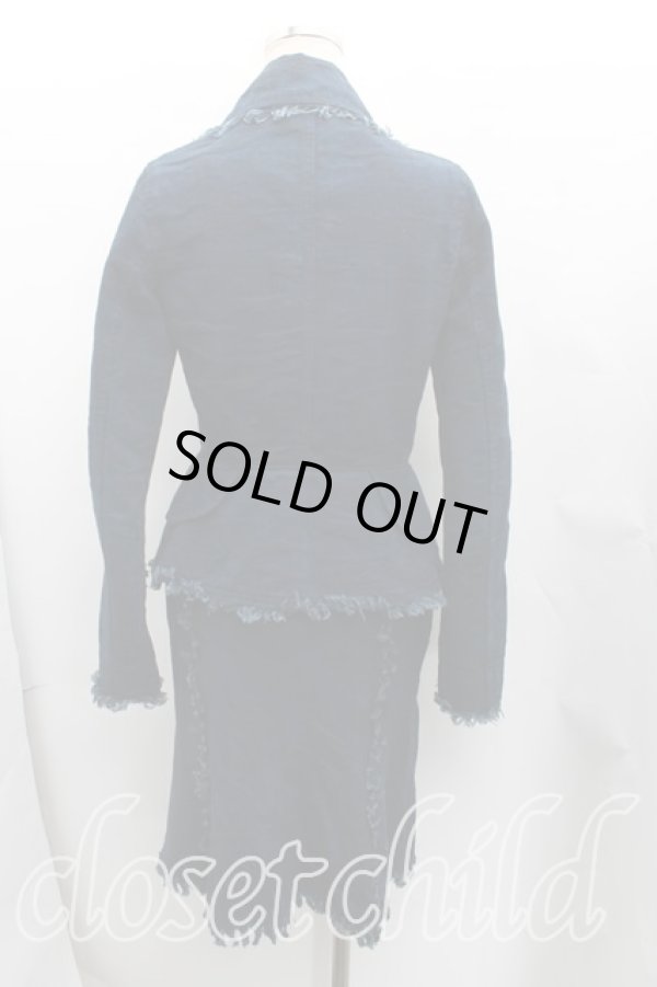 画像2: ヴィヴィアンウエストウッド 中古 / フリンジデニムセットアップ JKT2(9号)/SK1(7号) インディゴ  H-25-07-13-036-su-IN-ZH (2)