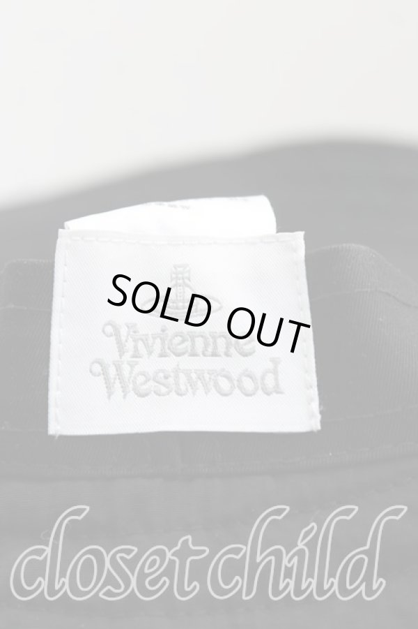 画像4: ヴィヴィアンウエストウッド 中古 / キルティングバケットハット  黒  H-25-07-13-061-ha-OD-ZH (4)