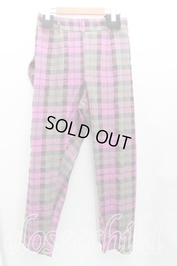 画像2: ANGLOMANIA 中古 / TARTAN ALCOHOLICパンツ 38（7号） 紫  H-25-07-13-009-pa-OD-ZH (2)