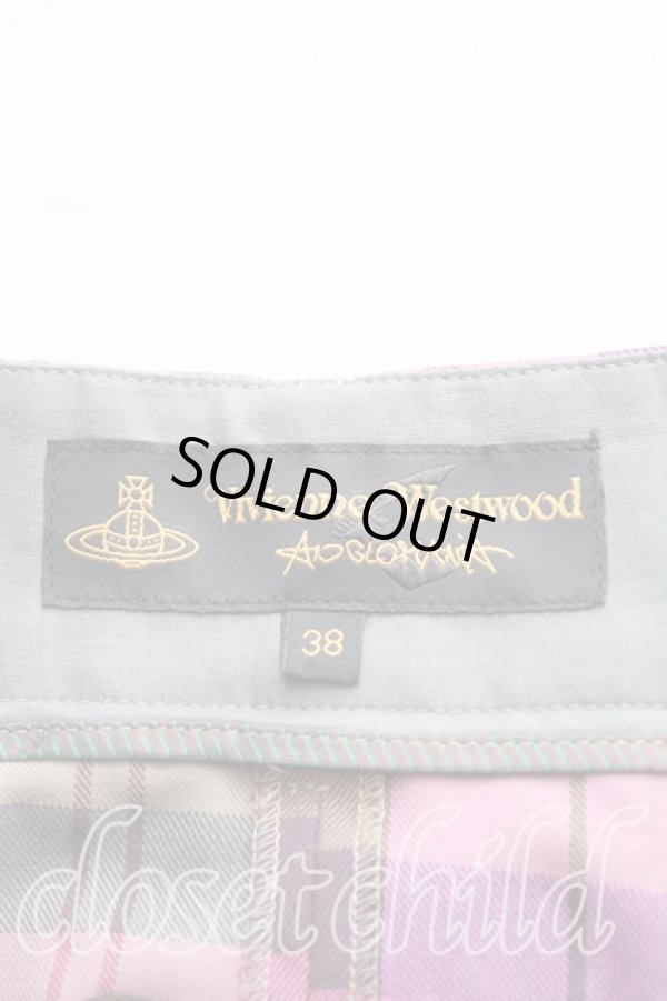 画像3: ANGLOMANIA 中古 / TARTAN ALCOHOLICパンツ 38（7号） 紫  H-25-07-13-009-pa-OD-ZH (3)