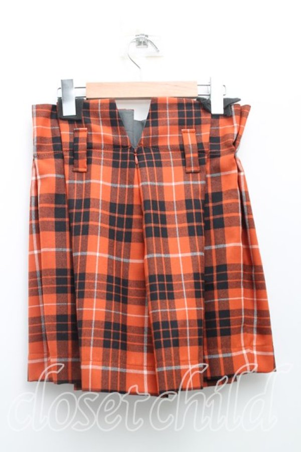 画像2: ANGLOMANIA 中古 / タータンチェックキュロットスカート 38（7号） 茶  H-25-07-13-010-pa-OD-ZH (2)