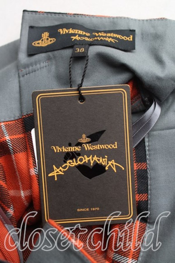 画像3: ANGLOMANIA 中古 / タータンチェックキュロットスカート 38（7号） 茶  H-25-07-13-010-pa-OD-ZH (3)