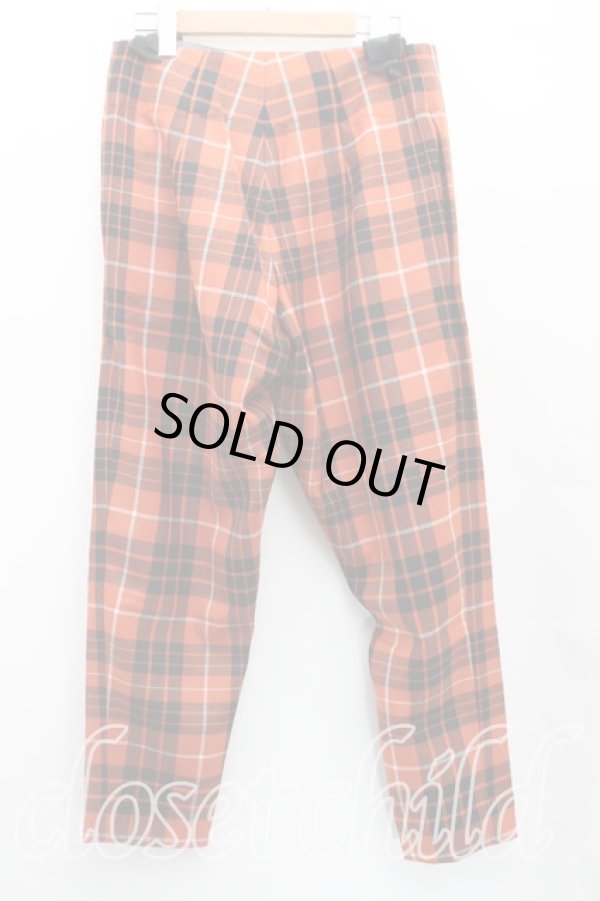 画像2: ANGLOMANIA 中古 / タータンチェックダブルウエストパンツ 38（7号） 茶  H-25-07-13-011-pa-OD-ZH (2)