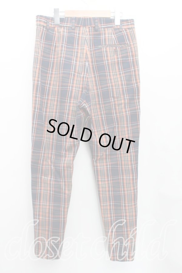 画像2: ヴィヴィアンウエストウッド 中古 / タータンチェックパンツ 40（M） 紺ｘオレンジ  H-25-07-13-012-pa-OD-ZH (2)