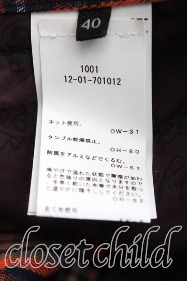 画像4: ヴィヴィアンウエストウッド 中古 / タータンチェックパンツ 40（M） 紺ｘオレンジ  H-25-07-13-012-pa-OD-ZH (4)