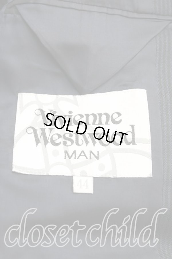 画像5: ヴィヴィアンウエストウッド MAN 中古 / ストライプシングルセットアップ 44(メンズS) 黒  H-25-07-20-028-su-IN-ZH (5)