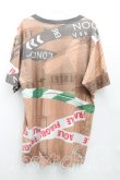 画像2: ヴィヴィアンウエストウッド MAN 中古 / CAUTION TAPE MAN LONDON Tシャツ 46 茶  H-25-07-20-030-ts-IN-ZH (2)