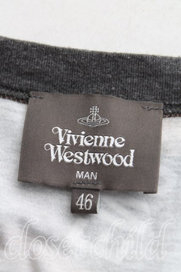 画像3: ヴィヴィアンウエストウッド MAN 中古 / CAUTION TAPE MAN LONDON Tシャツ 46 茶  H-25-07-20-030-ts-IN-ZH (3)