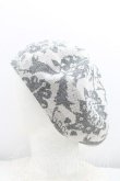 画像2: ヴィヴィアンウエストウッド 中古 / 総柄サマーベレー帽  灰  H-25-07-20-083-ha-IN-ZH (2)
