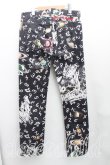 画像2: ヴィヴィアンウエストウッド 中古 / PLANTS AND NUMBERS-PRINT TROUSERS W28 黒  H-25-07-20-010-pa-IN-ZH (2)