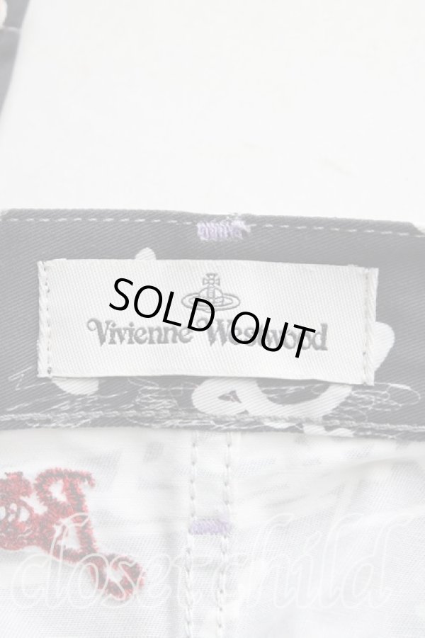 画像3: ヴィヴィアンウエストウッド 中古 / PLANTS AND NUMBERS-PRINT TROUSERS W28 黒  H-25-07-20-010-pa-IN-ZH (3)