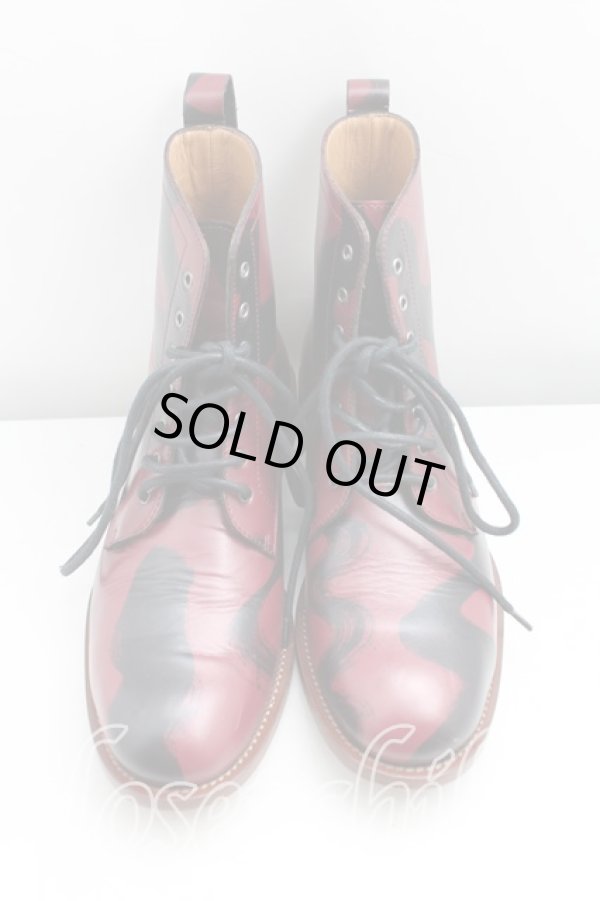 画像2: ヴィヴィアンウエストウッド 中古 / スクイグルアンクルブーツ 41(25.5) 赤×黒  H-25-07-20-102-sh-IN-ZH (2)