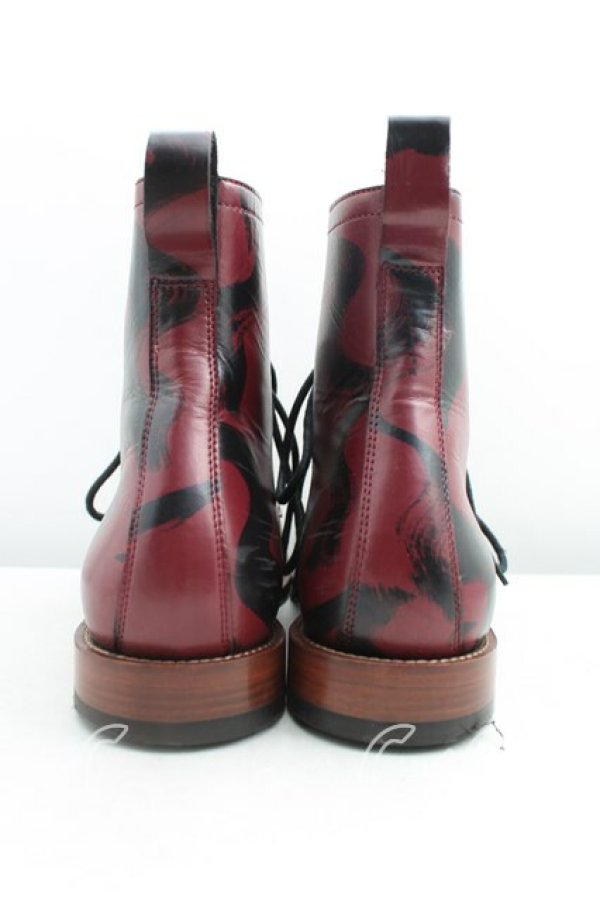 画像4: ヴィヴィアンウエストウッド 中古 / スクイグルアンクルブーツ 41(25.5) 赤×黒  H-25-07-20-102-sh-IN-ZH (4)