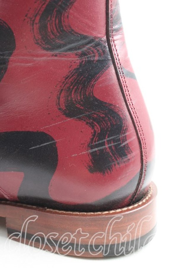 画像6: ヴィヴィアンウエストウッド 中古 / スクイグルアンクルブーツ 41(25.5) 赤×黒  H-25-07-20-102-sh-IN-ZH (6)
