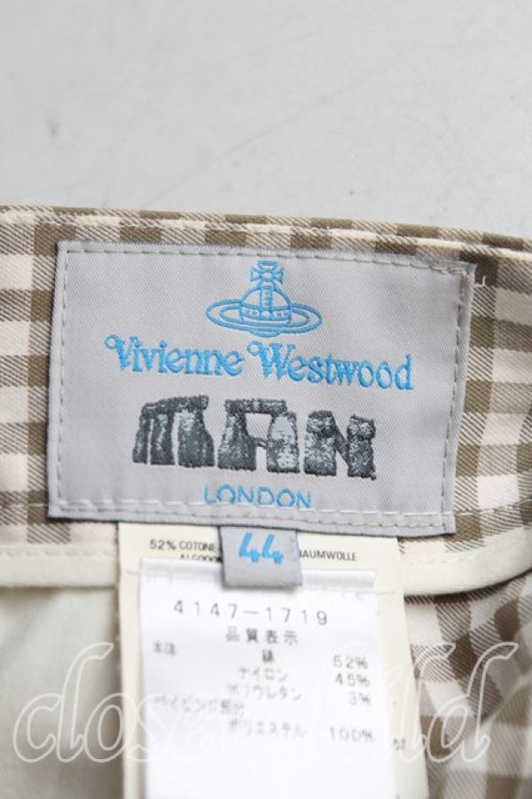 画像3: ヴィヴィアンウエストウッド MAN 中古 / ギンガムチェックアルコホリックパンツ 44(メンズS) クリーム  H-25-07-20-011-pa-IN-ZH (3)