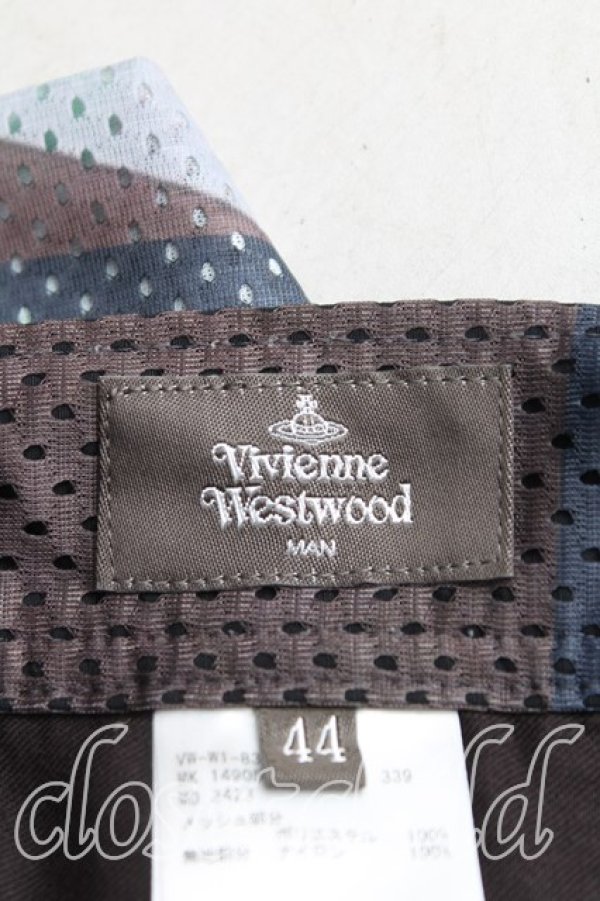 画像3: ヴィヴィアンウエストウッド MAN 中古 / CAUTION TAPE MAN LONDON レイヤーショートトラウザーズ 44(メンズS) 茶  H-25-07-20-012-pa-IN-ZH (3)