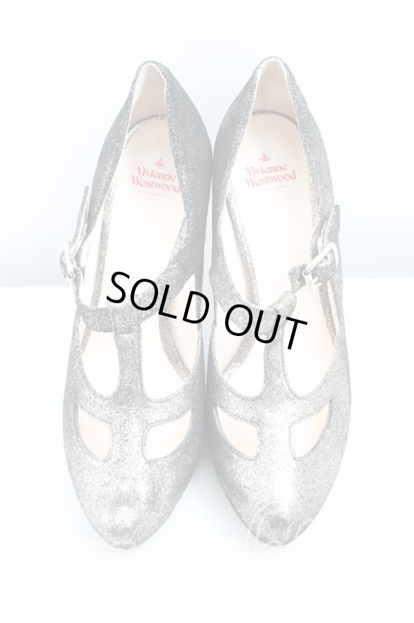 画像2: ヴィヴィアンウエストウッド 中古 / グリッターパンプス 38(24.0cm) 黒  H-25-07-27-081-sh-IN-ZH (2)