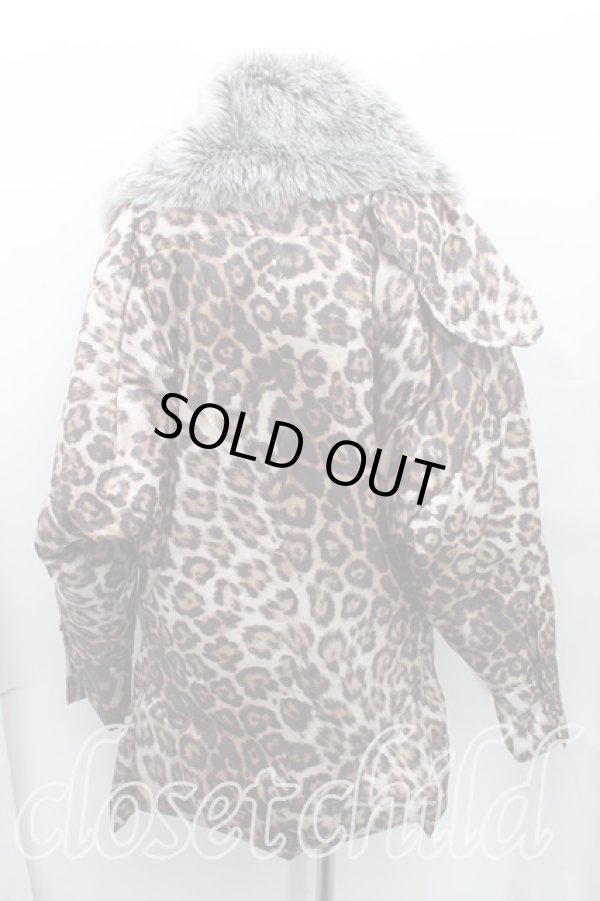 画像2: ANGLOMANIA 中古 / レオパードダウンコート 38(7号) 茶  H-25-07-27-009-co-IN-ZH (2)