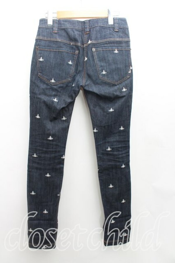 レア★ヴィヴィアンウエストウッド　ジャガードデニムスリムオーブパンツ★サイズ２ Vivienne Westwood（ヴィヴィアンウエストウッド）の「ｵｰﾌﾞ