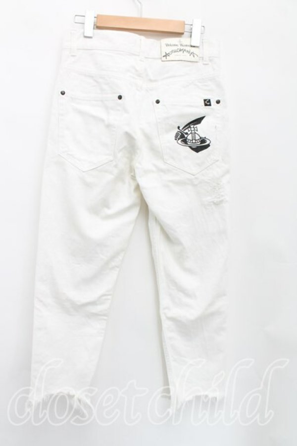 画像2: ANGLOMANIA 中古 / ダメージデニム 36(S) 白  H-25-07-27-012-pa-IN-ZH (2)