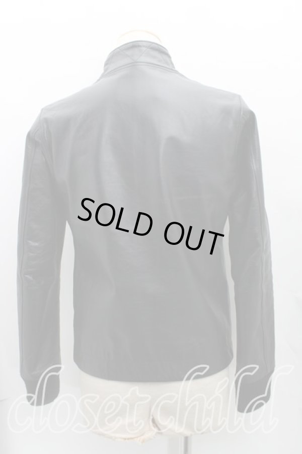 画像2: ヴィヴィアンウエストウッド MAN 中古 / リブ切替レザージャケット 44(メンズS) 黒  H-25-08-03-004-jc-IN-ZH (2)