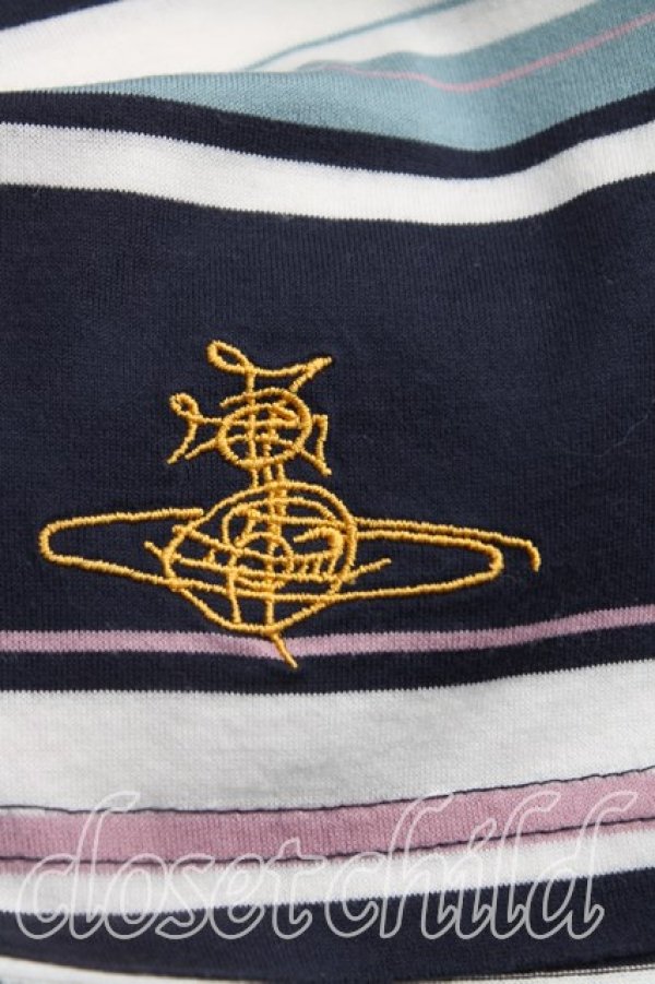 画像6: ヴィヴィアンウエストウッド MAN 中古 / ボーダーギャザーカットソー 44(メンズS) 紺  H-25-08-03-051-to-OD-ZH (6)