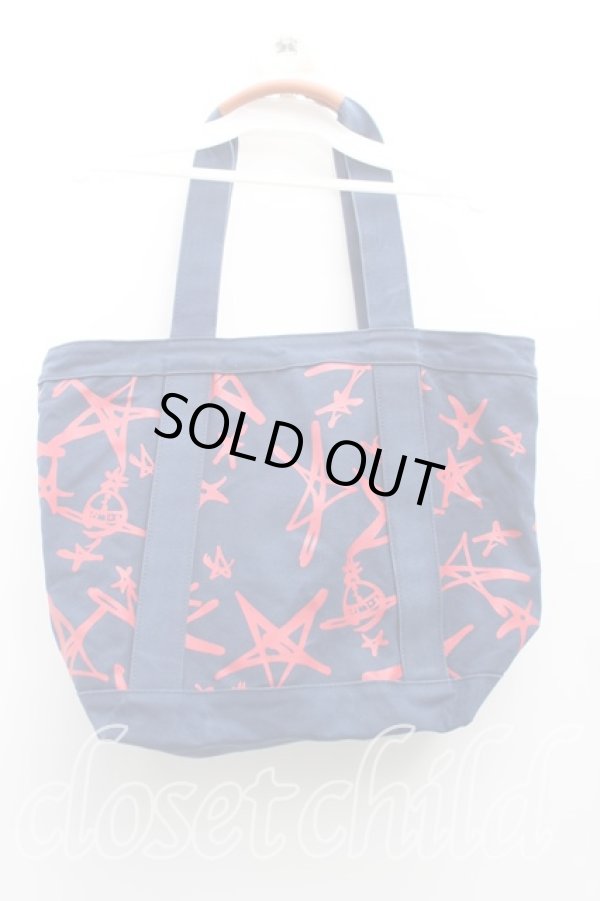 画像2: ANGLOMANIA 中古 / スター&オーブトートバッグ  紺  H-25-08-03-071-ba-IN-ZH (2)