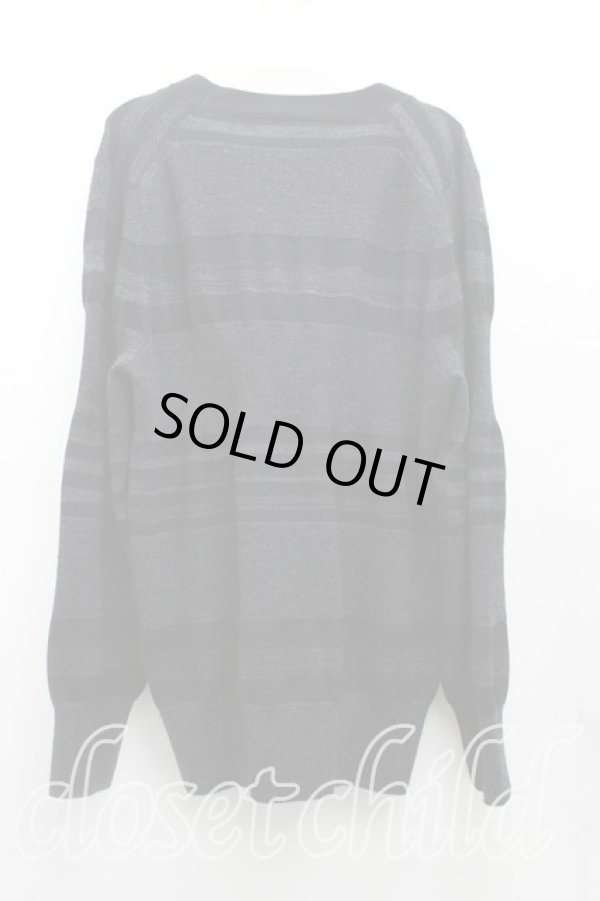 画像2: ヴィヴィアンウエストウッド MAN 中古 / オーブ刺繍ボーダーカーディガン 46（M） 黒  H-25-08-10-021-to-OD-ZH (2)