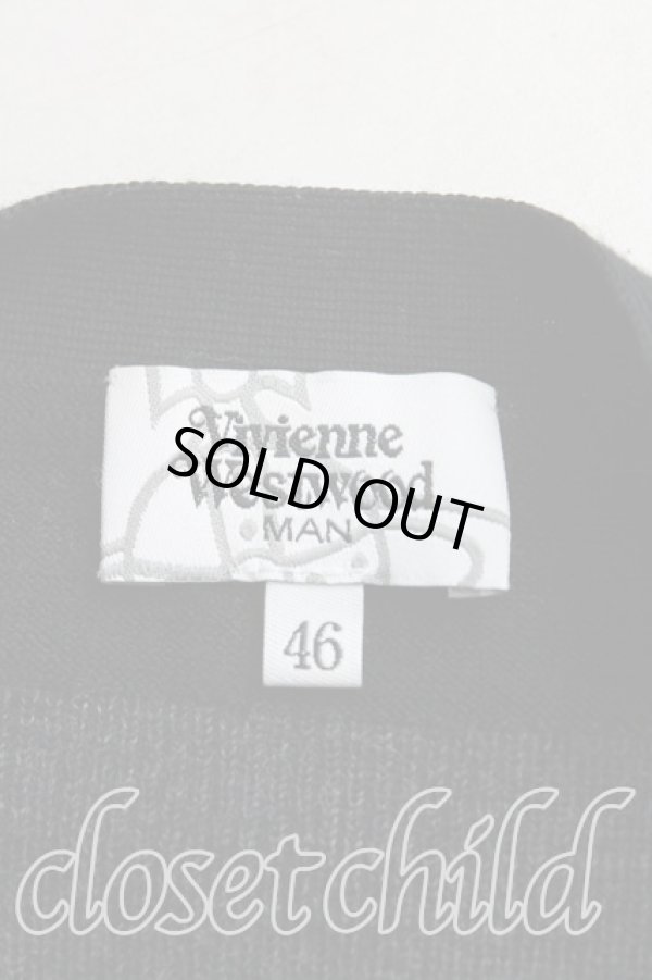 画像3: ヴィヴィアンウエストウッド MAN 中古 / オーブ刺繍ボーダーカーディガン 46（M） 黒  H-25-08-10-021-to-OD-ZH (3)