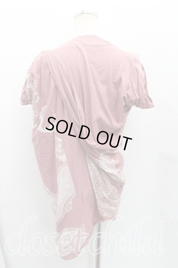 画像2: ANGLOMANIA 中古 / 総柄カットソー M ピンク  H-25-08-10-025-to-OD-ZH (2)