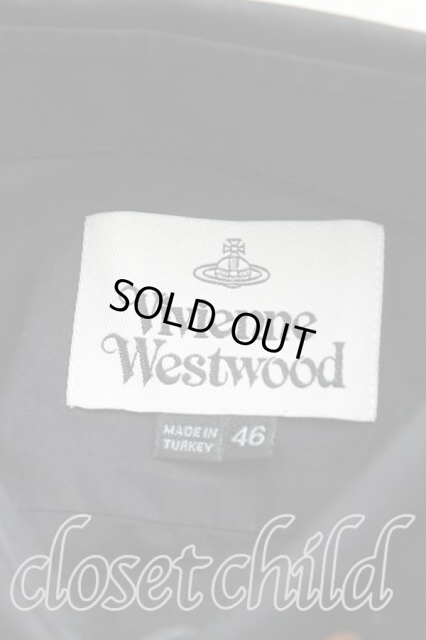 画像3: ヴィヴィアンウエストウッド MAN 中古 / カラーオーブ刺繍高襟シャツ 46（S） 黒  H-25-08-10-005-bl-OD-ZH (3)