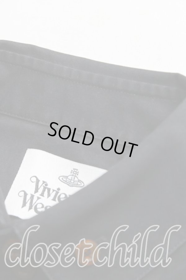 画像5: ヴィヴィアンウエストウッド MAN 中古 / カラーオーブ刺繍高襟シャツ 46（S） 黒  H-25-08-10-005-bl-OD-ZH (5)