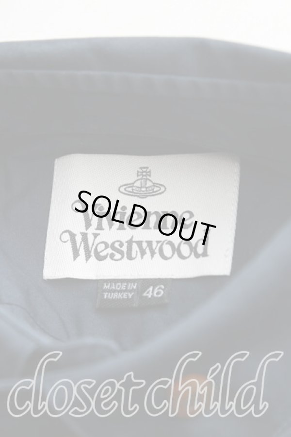 画像3: ヴィヴィアンウエストウッド MAN 中古 / カラーオーブ刺繍高襟シャツ 46（M） 紺  H-25-08-10-006-bl-OD-ZH (3)