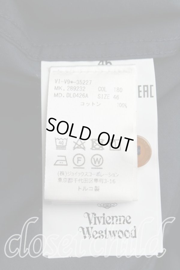 画像4: ヴィヴィアンウエストウッド MAN 中古 / カラーオーブ刺繍高襟シャツ 46（M） 紺  H-25-08-10-006-bl-OD-ZH (4)