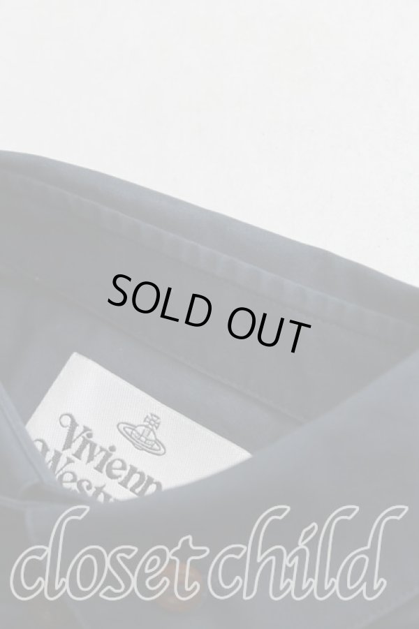 画像5: ヴィヴィアンウエストウッド MAN 中古 / カラーオーブ刺繍高襟シャツ 46（M） 紺  H-25-08-10-006-bl-OD-ZH (5)