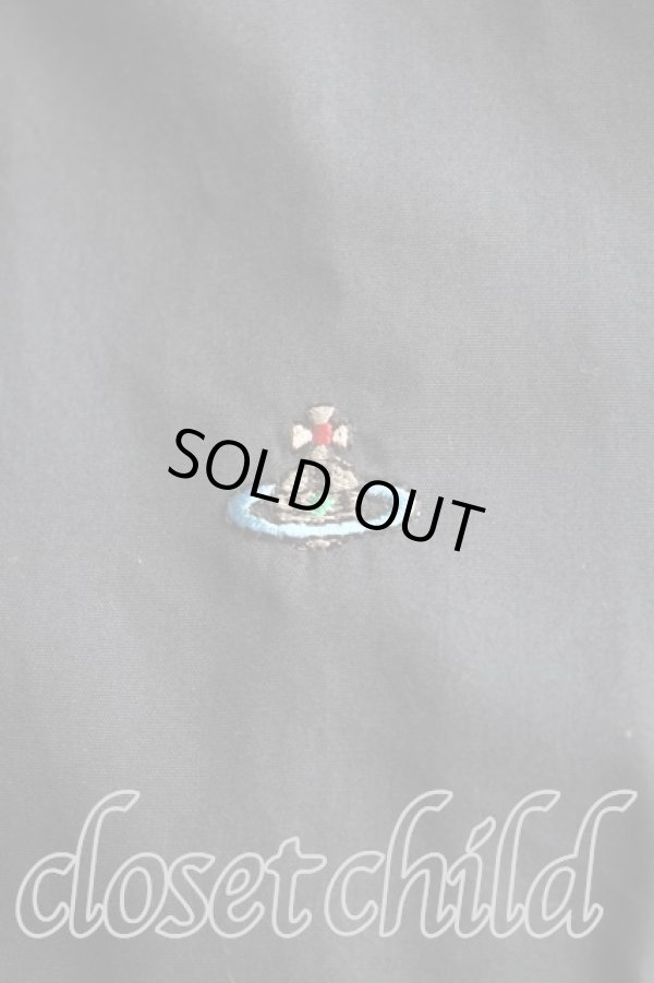 画像7: ヴィヴィアンウエストウッド MAN 中古 / カラーオーブ刺繍高襟シャツ 46（M） 紺  H-25-08-10-006-bl-OD-ZH (7)