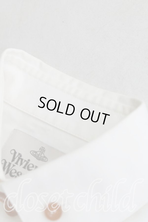 画像5: ヴィヴィアンウエストウッド MAN 中古 / カラーオーブ刺繍高襟シャツ 46（M） 白  H-25-08-10-007-bl-OD-ZH (5)