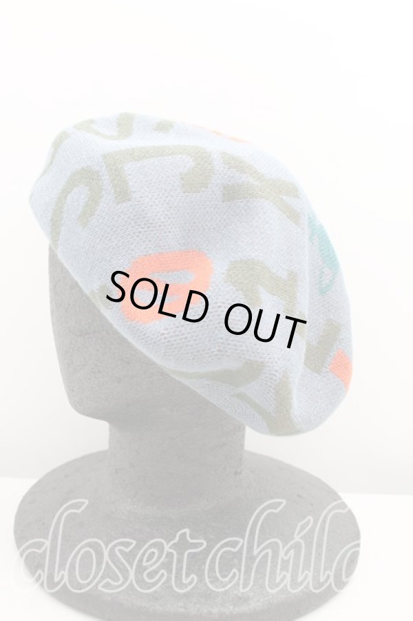 画像2: ヴィヴィアンウエストウッド 中古 / 総柄サマーベレー帽  青  H-25-08-17-030-ha-IN-ZH (2)