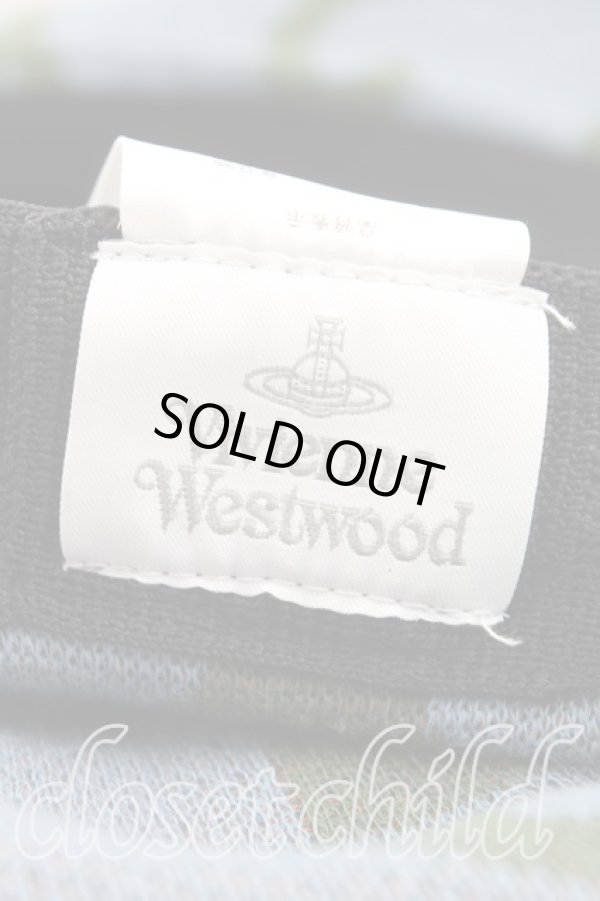 画像4: ヴィヴィアンウエストウッド 中古 / 総柄サマーベレー帽  青  H-25-08-17-030-ha-IN-ZH (4)