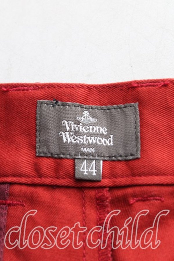 画像3: ヴィヴィアンウエストウッド MAN 中古 / バイカラーサルエルパンツ 44（メンズS） 赤  H-25-08-17-041-pa-OD-ZH (3)