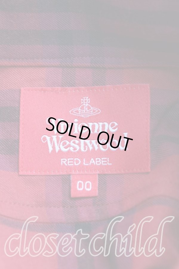 画像3: ヴィヴィアンウエストウッド 中古 / オーブ刺繍タータンチェックシャツ 00（ワンサイズ） 赤  H-25-08-17-048-bl-IN-ZH (3)