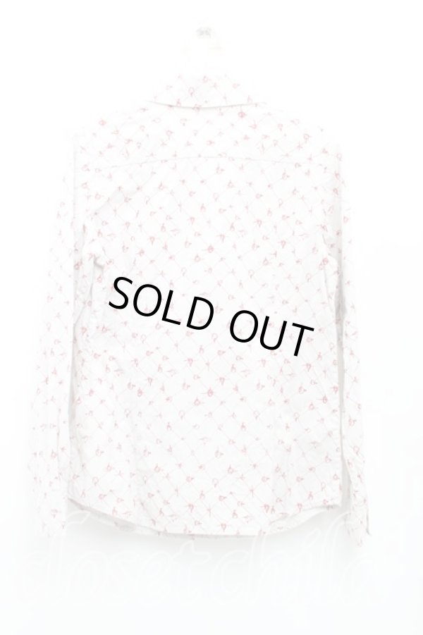 画像2: ヴィヴィアンウエストウッド 中古 / 単色オーブ刺繍総柄シャツ 2（9号） 灰  H-25-08-17-049-bl-IN-ZH (2)